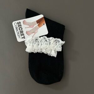 Women’s Vintage Black with Lace Trim Ankle Socks - “Secret” Collection - 2/$15 🤩